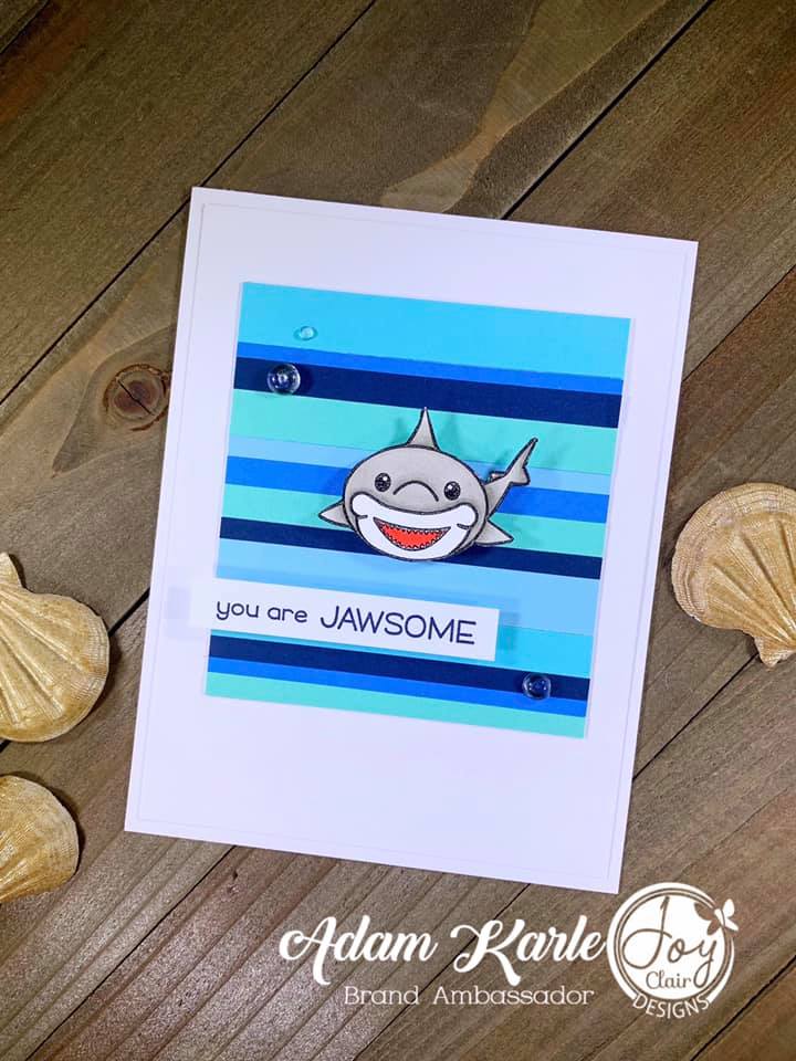 Animal stamped card with Baby Shark stamp set