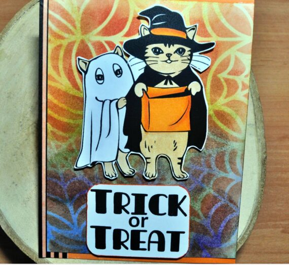 Halloween card with stencil