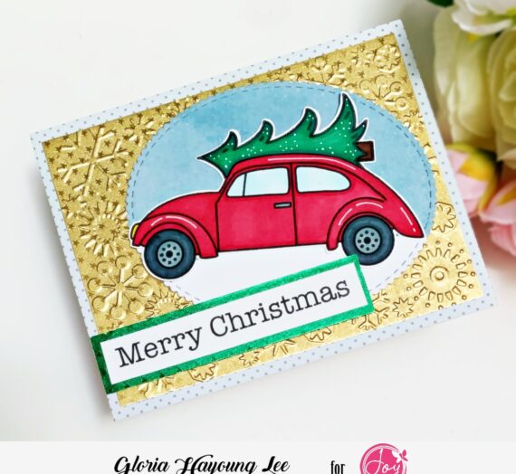 Foiled paper background Christmas card