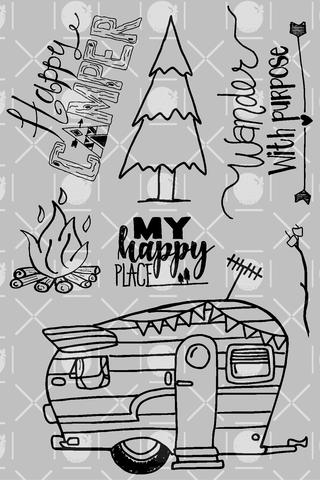 Happy Camper Clear Stamps