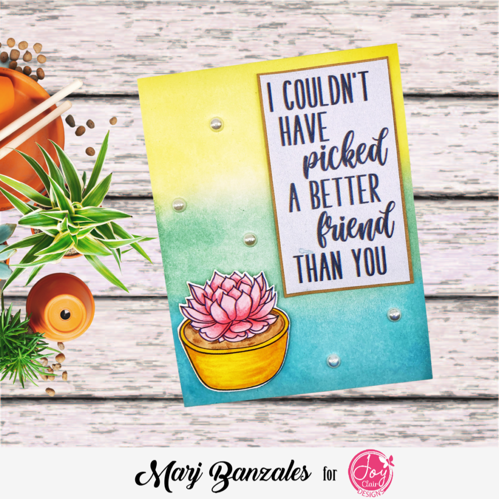 Ink Blended background with succulent
