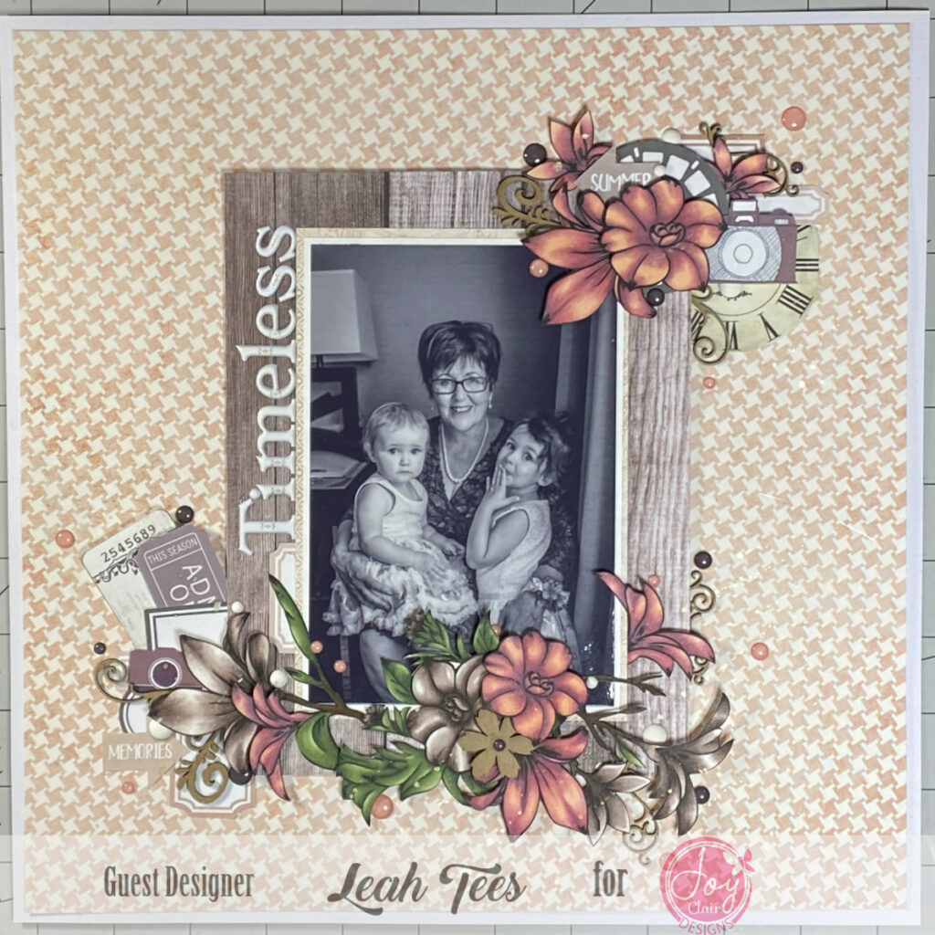 Timeless Layout using Spring Bouquet Digital Stamp