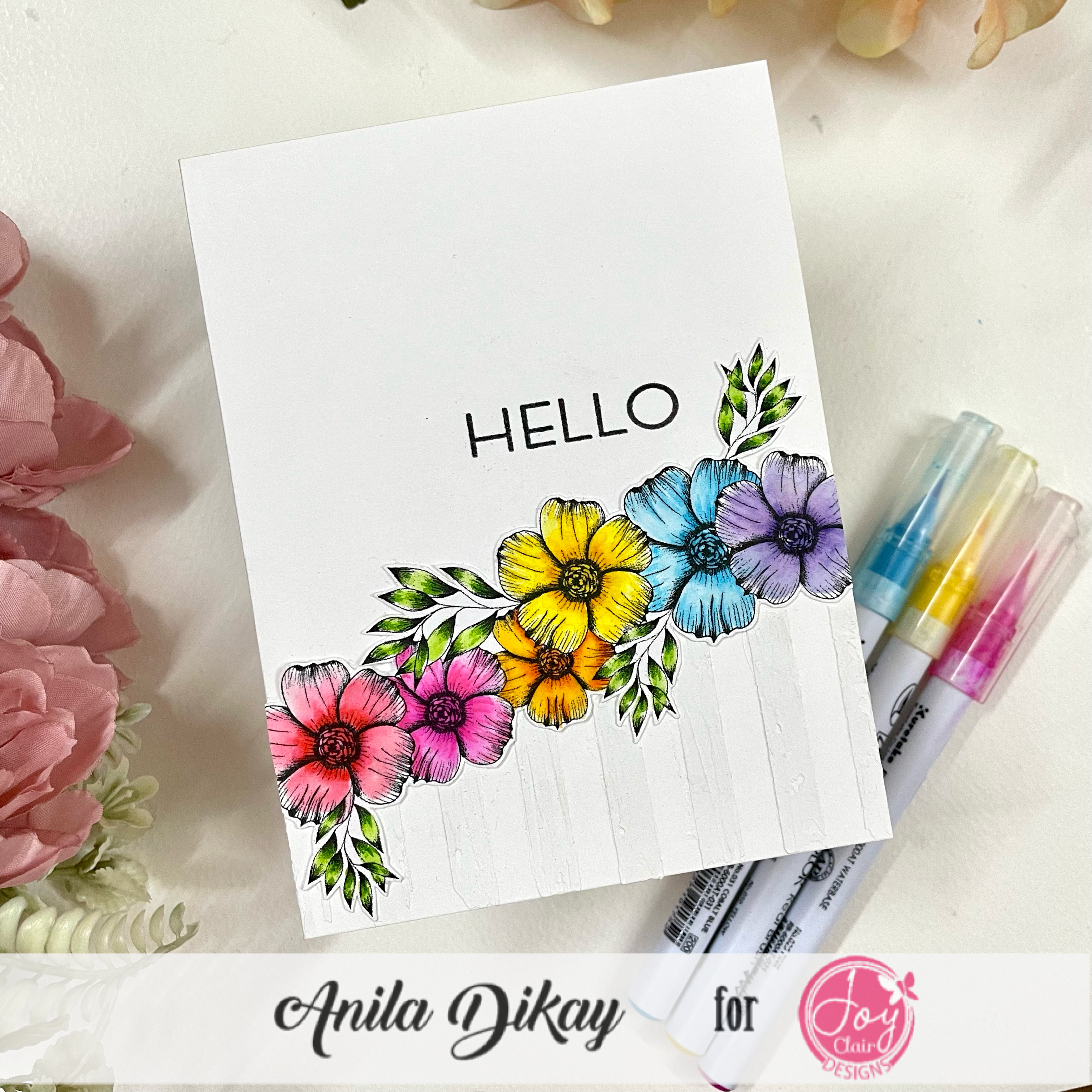 Clean and Simple Spring Bouquet card