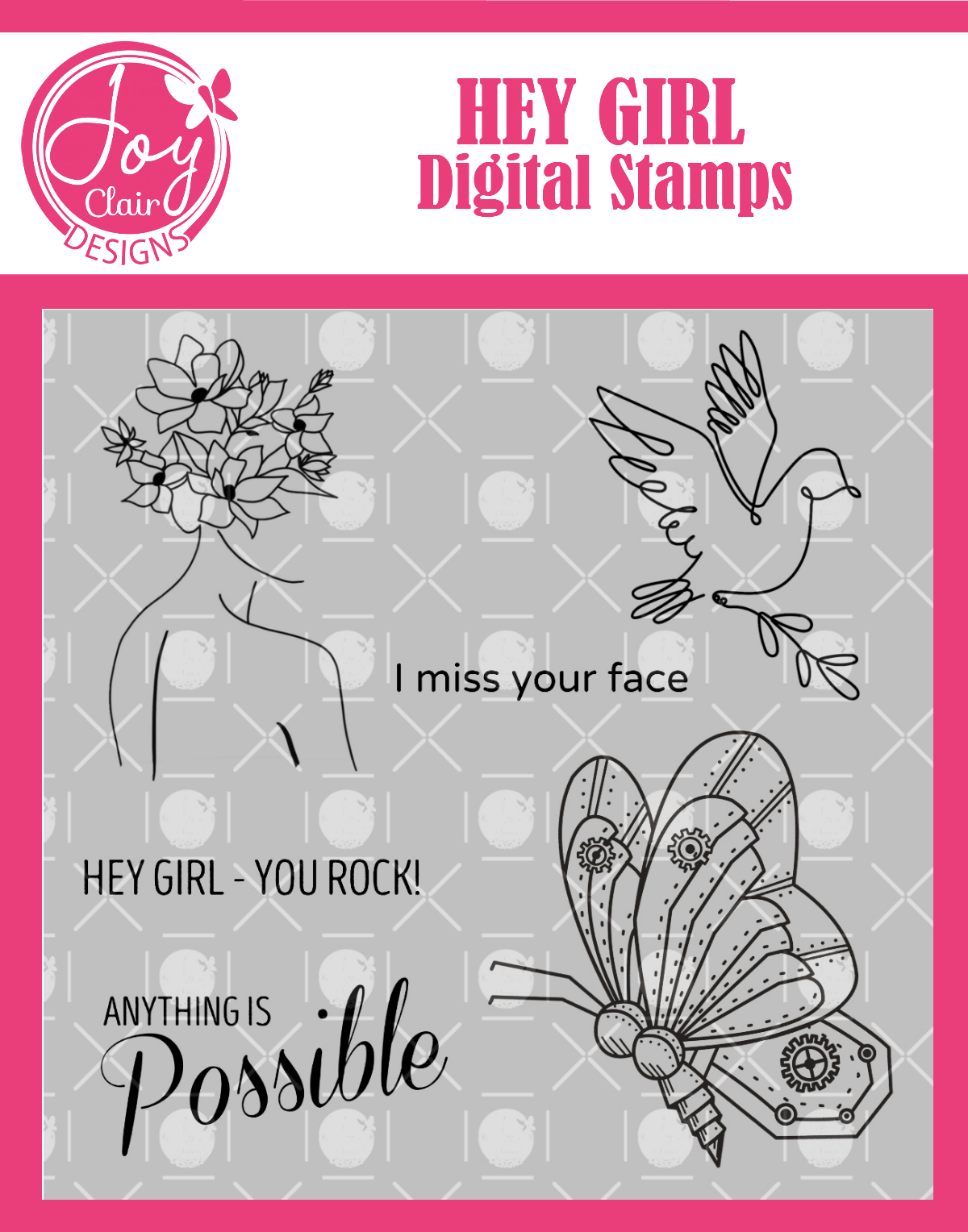 Hey Girl Digital Stamp Set